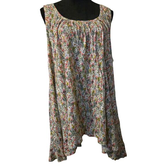 NWT Natural Life L/XL Free Spirit Tank Botanical Floral Cottage Core Boho - Picture 1 of 8
